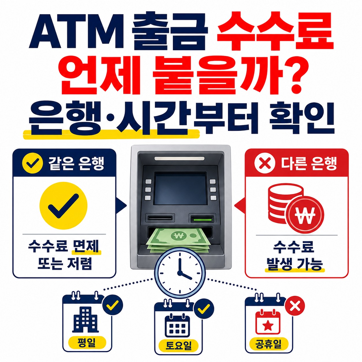 ATM 출금 수수료는 언제 붙을까? 은행·시간대별로 확인할 기준