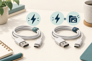 데이터 전송용 USB 케이블 확인